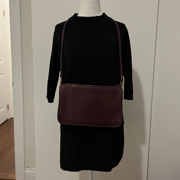 RARE - Vintage Coach Original NYC Burgundy Wine Leather Basic Bag - Picture 2 of 8